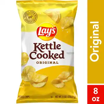 Walmart Lay's Kettle Cooked Original Flavored Potato Chips, 8 oz Bag offer