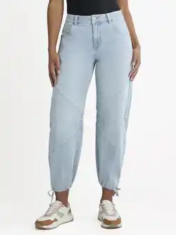 Walmart Madden NYC Women’s Plus Barrel Jeans with Drawstring Hem, 28 Inseam, Sizes 1X-4X offer