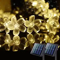 Walmart Rirool Cherry Blossom Solar String Lights - 50 LED, 23ft, Blue, Waterproof, for Outdoor/Indoor Decor offer