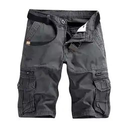 Walmart TRGPSG Men's Cotton Casual Cargo Shorts with Multi Pockets(No Belt),Black 34 offer