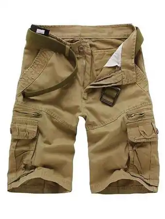 Walmart TRGPSG Men's Cotton Casual Cargo Shorts with Multi Pockets(No Belt),Black 34 offer