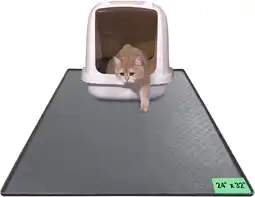 Walmart Cat Litter Box Mat, Large 34 X 22 Cat Litter Mat, Waterproof Silicone Pad for Floor, Dark Gray offer