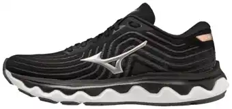 Walmart Mizuno Women's Wave Horizon 6 Running Shoe, Size 7.5, Black-Silver (9073) offer