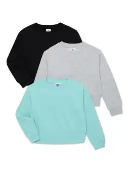 Walmart Athletic Works Girl's Active Fleece Sweatshirt, 3-Pack, Sizes 4-18 & Plus offer