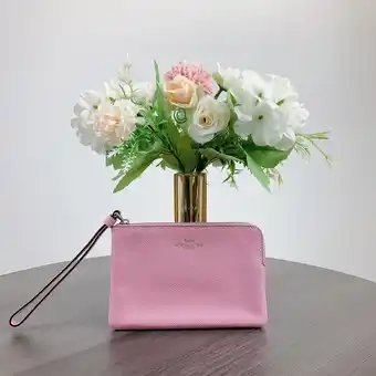 Walmart COACH Corner Zip Wristlet in Tulip, F58032 offer