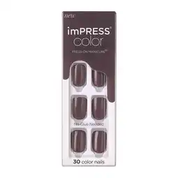 Walmart KISS imPRESS Press on Nails, Frosting, White, Short Squoval, 30 Count offer
