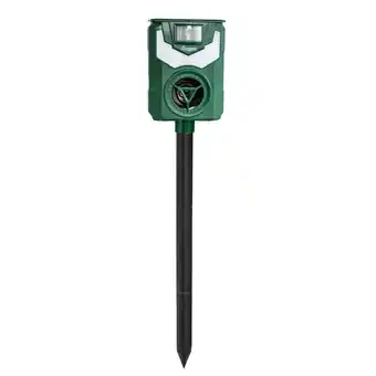 Walmart Sunnydaze Outdoor Animal Solar Ultrasonic Repeller with Flame Light and Pole, Green offer
