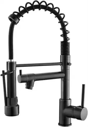 Walmart Kitchen Faucet Stainless Steel Sink Tap Single Handle Brushed Pull Down Sprayer with Deck Plate offer