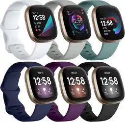 Walmart Comvin Compatible With Fitbit Versa 3/Versa 4/Sense 2/Sense Bands for Women Men, 6 Pack offer