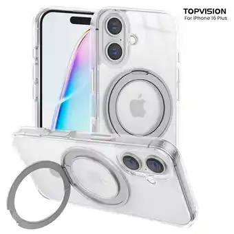 Walmart TOPVISION Phone Case for iPhone 16 Plus MagSafe Compatible, Acrylic Clear Case with Magnetic Stand offer