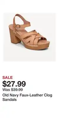 Old Navy Old Navy Faux-Leather Clog Sandals offer