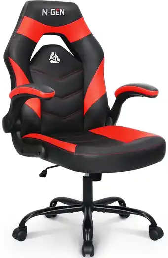 Walmart NEO CHAIR N-gen Comfortable Flip-Up Armrest Computer Gaming Chair with Swivel Wheels Adjustable, Red offer