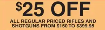 Dunham's Sports ALL REGULAR PRICED RIFLES AND SHOTGUNS offer