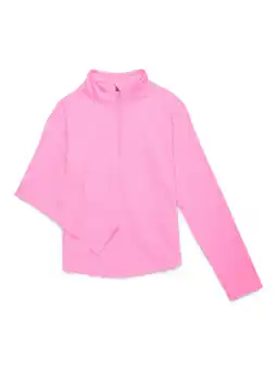 Walmart Athletic Works Girl's Active Long-Sleeve Quarter Zip Top, Sizes 4-18 & Plus offer