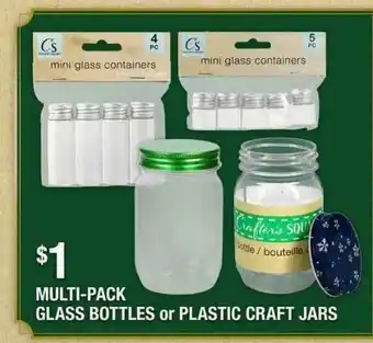 Dollar Tree Multi-pack Glass Bottles Or Plastic Craft Jars offer