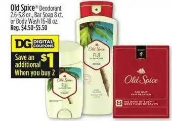 Dollar General Old Spice Deodorante Bar Soap Or Body Wash offer