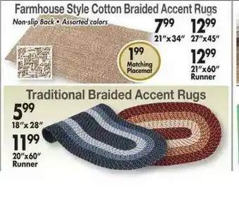 Ocean State Job Lot Farmhouse Style Cotton Braided Accent Rugs Traditional Braided Accent Rugs offer
