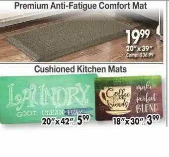 Ocean State Job Lot Premium Anti-fatigue Comfort Mat Cushioned Kitchen Mats offer