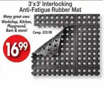 Ocean State Job Lot 3' X 3' Interlocking Anti-fatique Rubber Mat offer