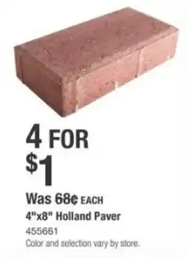 The Home Depot 4"x8" Holland Paver offer
