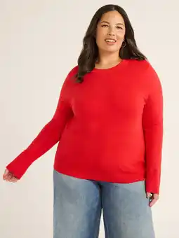 Walmart Free Assembly Women’s Cozy Yarn Crewneck Sweater with Long Sleeves, Lightweight, Sizes XS-XXXL offer