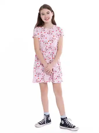 Walmart Stitch Girls Dress with Short Sleeves, Sizes XS-L offer