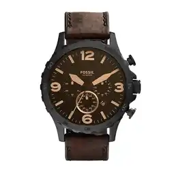 Walmart Fossil Men's Nate Chronograph Brown Leather Band Watch offer