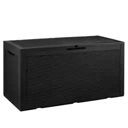 Walmart Devoko 100 Gallon Outdoor Patio Box Deck Plastic Resin Lockable Storage Box, Brown offer