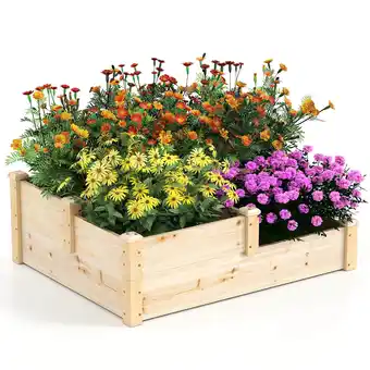 Walmart Costway 3-Tier Outdoor Raised Garden Bed Vegetable Planter Box for Patio Lawn Backyard offer