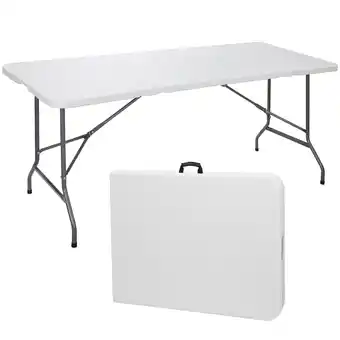 Walmart HomGarden 6FT x 2.3FT Portable Folding Picnic Table Outdoor Plastic Camping Card Table W/Handle offer
