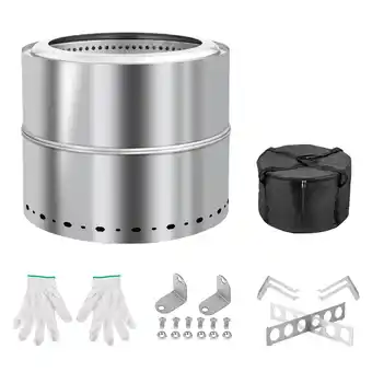 Walmart UBesGoo 19 Round Silver Finish Stainless Steel Smokeless Fire Pit offer