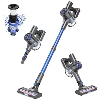 Walmart Bossdan Cordless Vacuum, Lightweight Stick Vacuum Cleaner for Hardwood Floor, Quiet, Blue offer