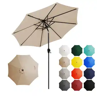 Walmart JUSTLET 10 ft Patio Umbrella, Outdoor Umbrella for Garden, Beige offer