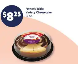 Family Dollar Father's Table Variety Cheesecake offer