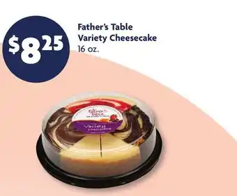 Family Dollar Father's Table Variety Cheesecake offer