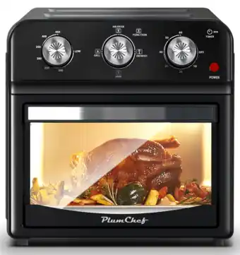 Walmart Plum Chef 13QT Air Fryer, Large Capacity Toaster Oven Countertop with Digital Recipe, Black, 1500W offer