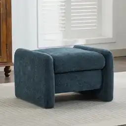 Walmart JUSTLET Chenille Ottoman for Living Room,Gray offer