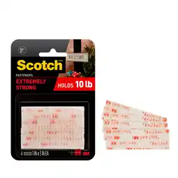 Walmart 3M Scotch Heavy-Duty Fasteners, Clear, 1 x 3 Strips offer