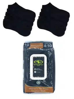 Walmart Athletic Works Women's No Show Socks with Cushion and Arch Support, 10-Pack, Size 4-10 offer