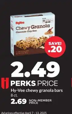 Hy-Vee Hy-Vee chewy granola bars offer