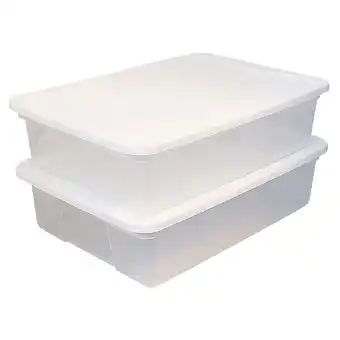 Walmart Homz Snaplock 28 Quart Clear Under Bed Storage Container with White Lid, Set of 2 offer