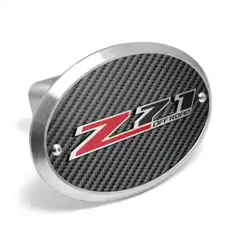 Walmart Chevrolet Z71 Off Road 3D Logo on Carbon Fiber Look Oval Billet Aluminum 2 inch Tow Hitch Cover offer