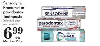 Pavilions Sensodyne, Pronamel or paradontax Toothpaste offer