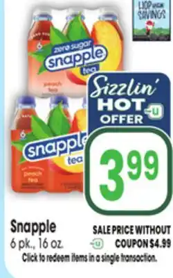 Jewel-Osco Snapple offer