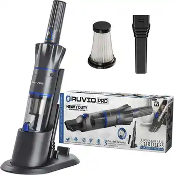 Walmart Ruvio Pro Handheld Vacuum Cleaner Cordless Portable Rechargeable with Crevice Nozzle Charging Dock offer
