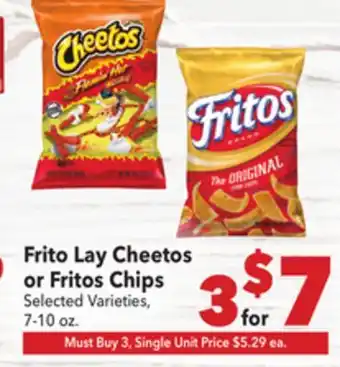 Vallarta Supermarkets Frito Lay Cheetos or Fritos Chips offer