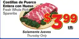 El Super Fresh Fresh Whole Pork Spareribs offer