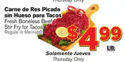 El Super Fresh Fresh Boneless Beef Stir Fry for Tacos offer