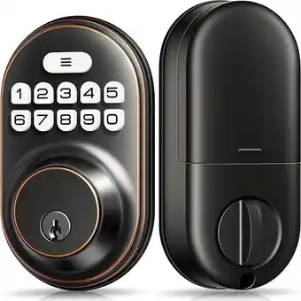 Walmart Veise Smart Lock Deadbolt, Electronic Keypad Deadbolt, Anti-Peeking Password, Oil Rubbed Bronze offer