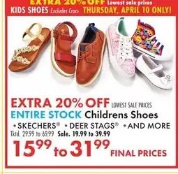 Boscov's ENTIRE STOCK Childrens Shoes offer